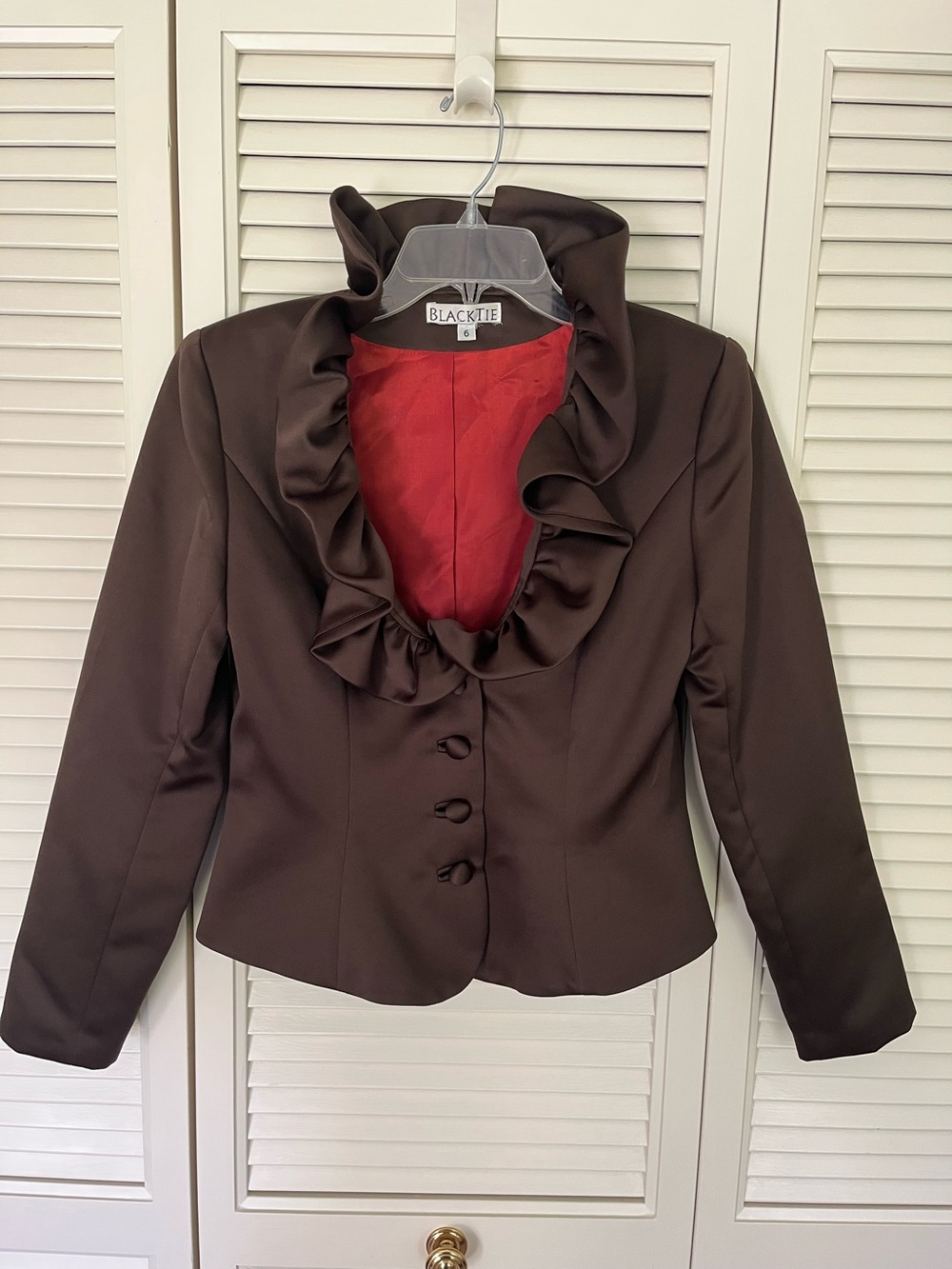 Brown ruffle blazer VTG